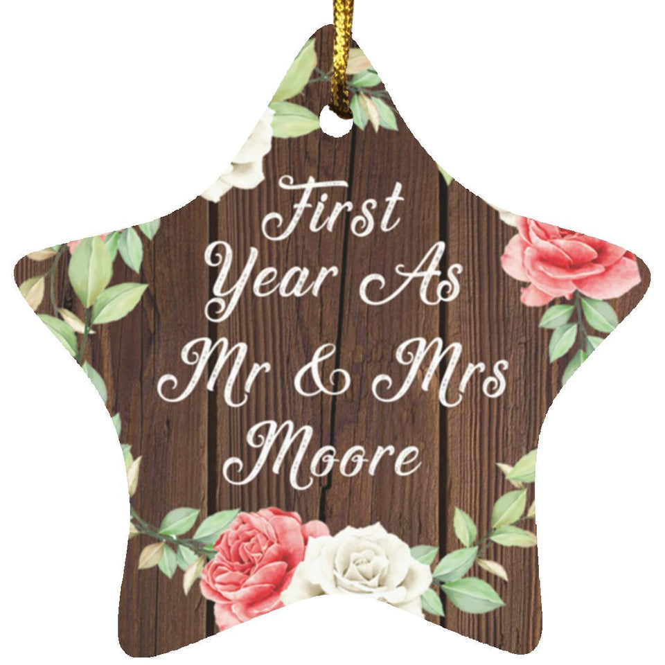 First Year As Mr & Mrs Moore - Star Ornament A