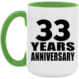 33rd Anniversary 33 Years Anniversary - 15oz Accent Mug Green