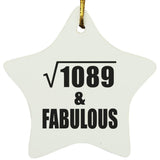 33rd Birthday Square Root of 1089 & Fabulous - Star Ornament