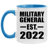 Military General Established EST. 2022 - 11oz Accent Mug Blue