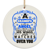 Grandpa Is Like An Angel Takes You Under His Wings - Circle Ornament