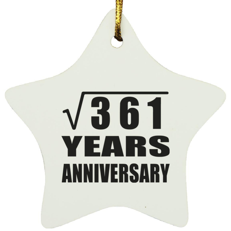 19th Anniversary Square Root of 361 Years Anniversary - Star Ornament