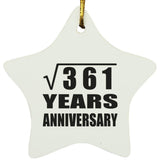 19th Anniversary Square Root of 361 Years Anniversary - Star Ornament
