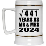 21st Anniversary Square Root of 441 Years As Mr & Mrs 2024 - Beer Stein