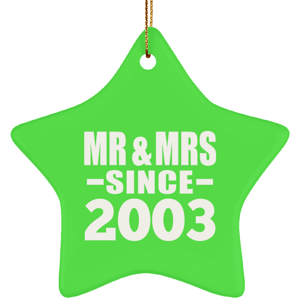 21st Anniversary Mr & Mrs Since 2003 - Star Ornament