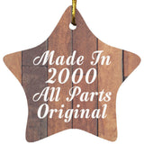 24th Birthday Made In 2000 All Parts Original - Star Ornament E