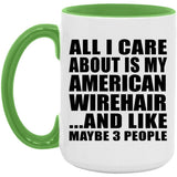 All I Care About Is My American Wirehair - 15oz Accent Mug Green