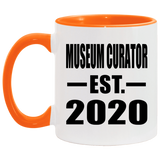 Museum Curator Established EST. 2020 - 11oz Accent Mug Orange