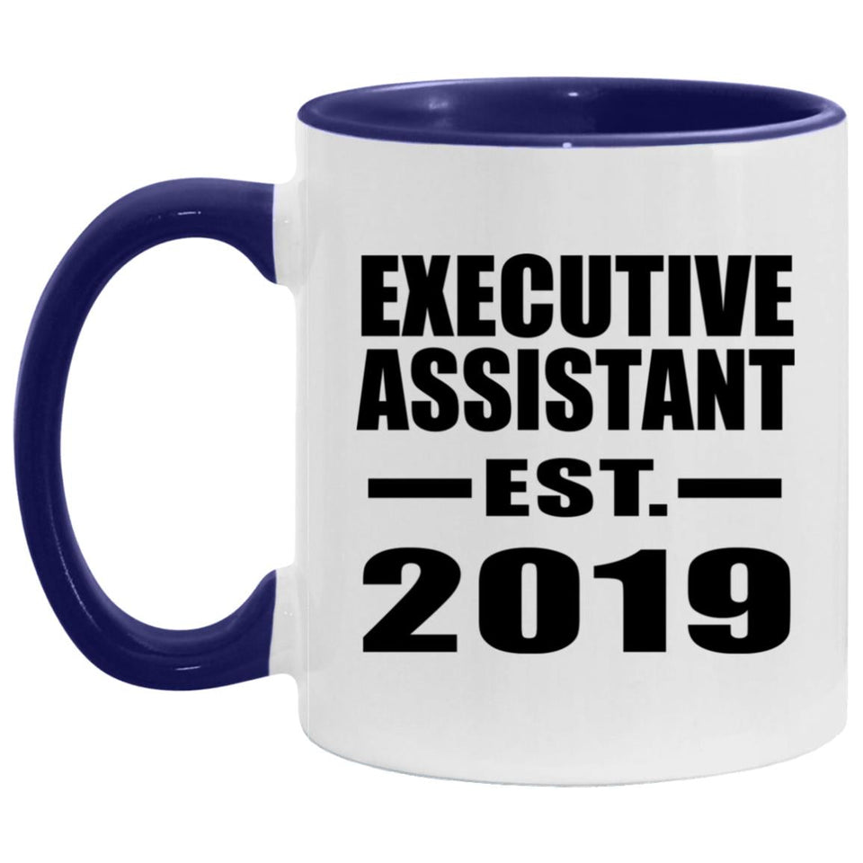 Executive Assistant Established EST. 2019 - 11oz Accent Mug Purple