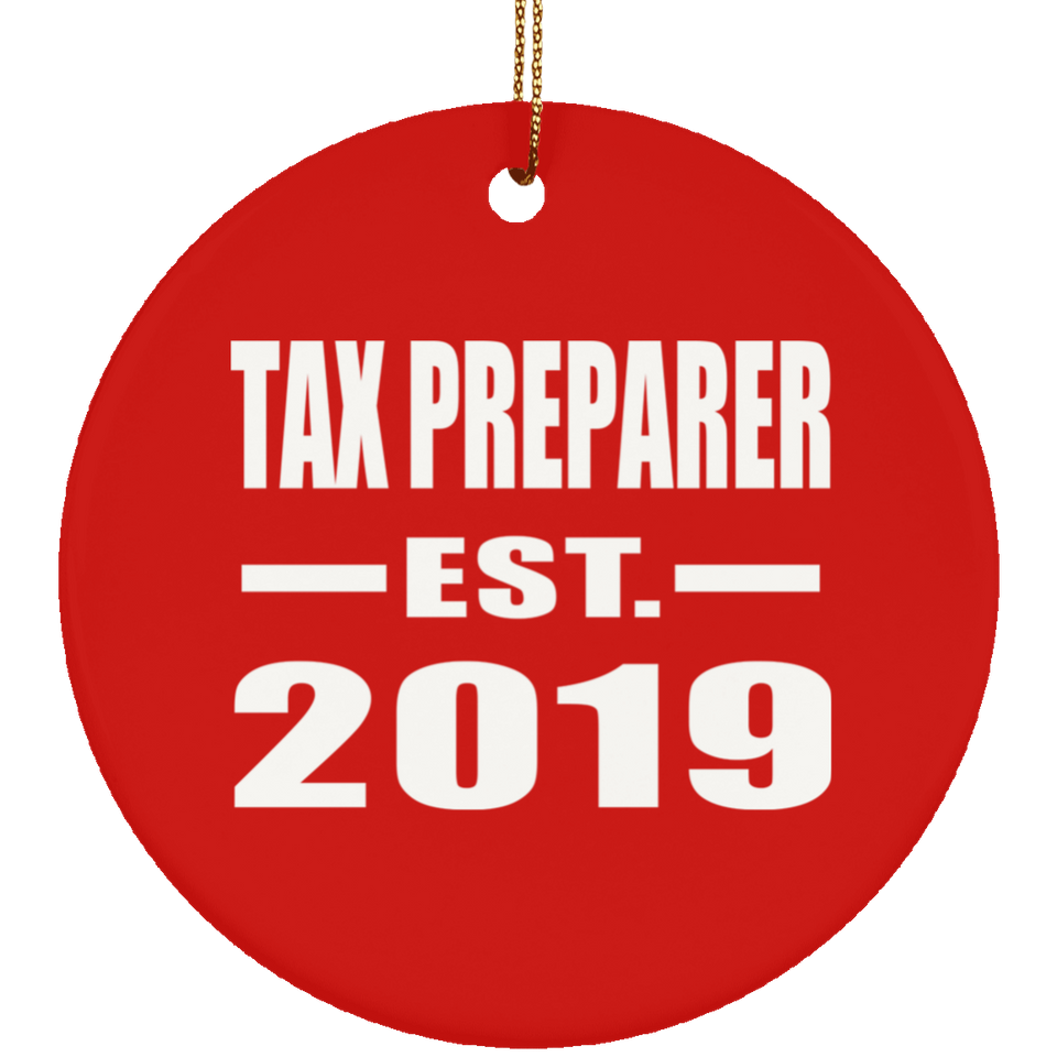 Tax Preparer Established EST. 2019 - Circle Ornament