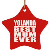Yolanda Best Mum Ever - Star Ornament