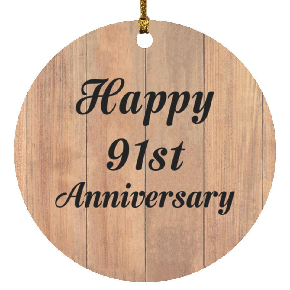 Happy 91st Anniversary - Circle Ornament C