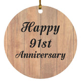 Happy 91st Anniversary - Circle Ornament C