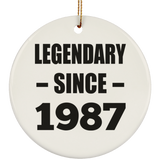 37th Birthday Legendary Since 1987 - Circle Ornament