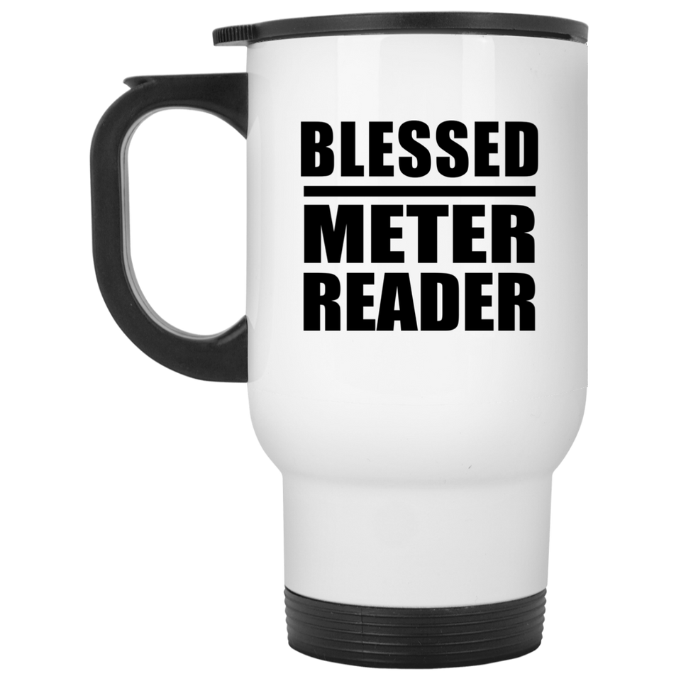 Blessed Meter Reader - White Travel Mug