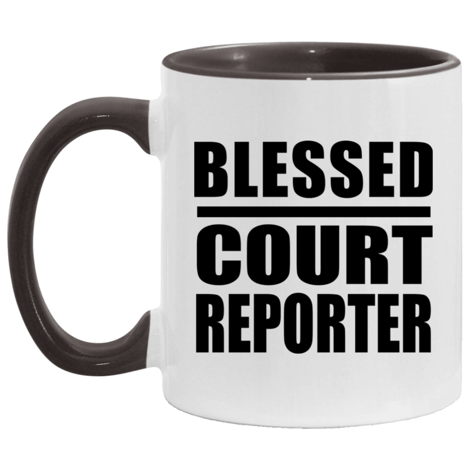 Blessed Court Reporter - 11oz Accent Mug Black
