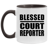 Blessed Court Reporter - 11oz Accent Mug Black