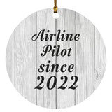 Airline Pilot Since 2022 - Circle Ornament F