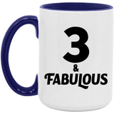 3rd Birthday 3 & Fabulous - 15oz Accent Mug Purple