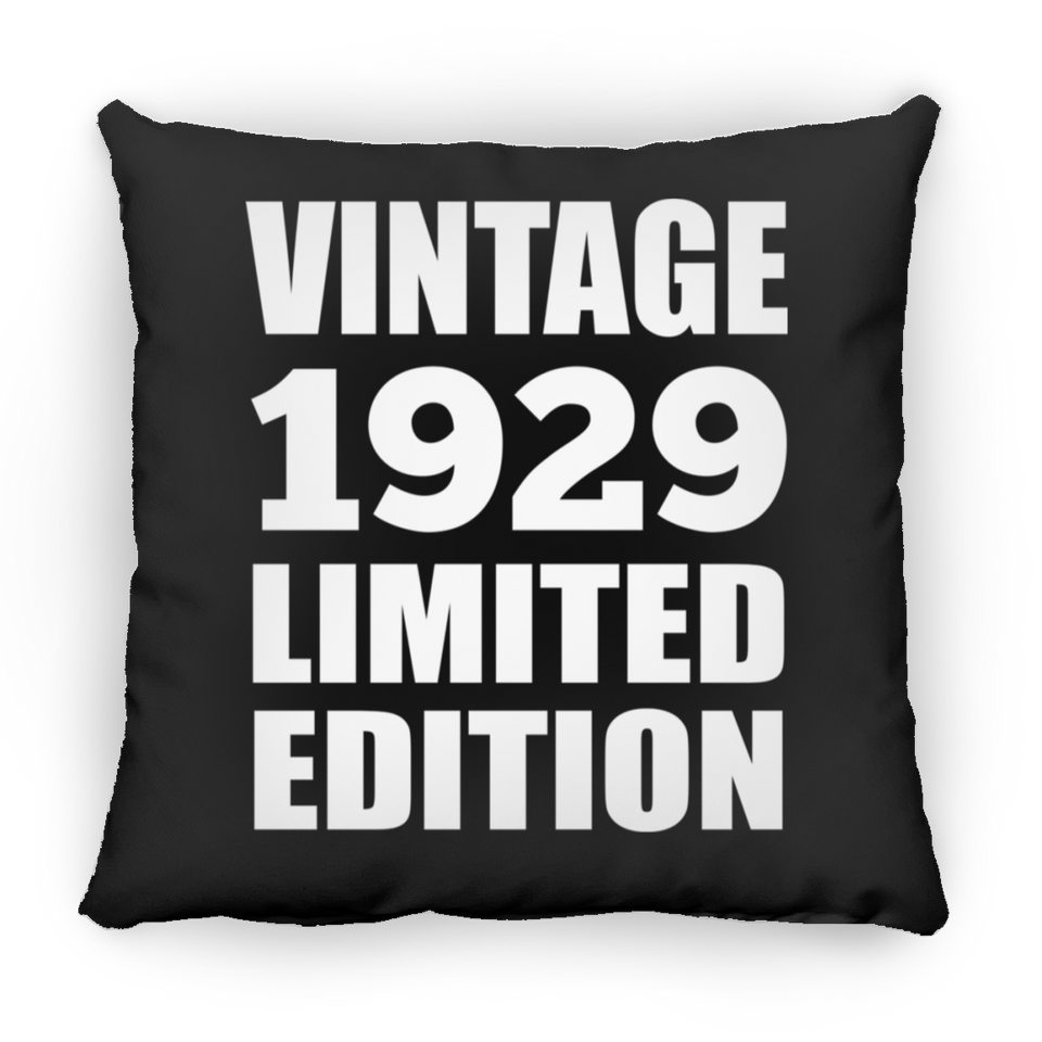 95th Birthday Vintage 1929 Limited Edition - Throw Pillow Black