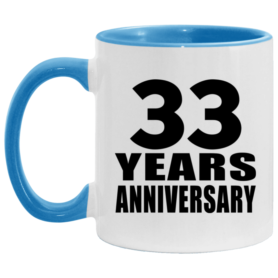 33rd Anniversary 33 Years - 11oz Accent Mug Blue