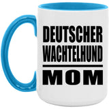 Deutscher Wachtelhund Mom - 15oz Accent Mug Blue