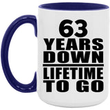 63rd Anniversary 63 Years Down Lifetime To Go - 15oz Accent Mug Purple