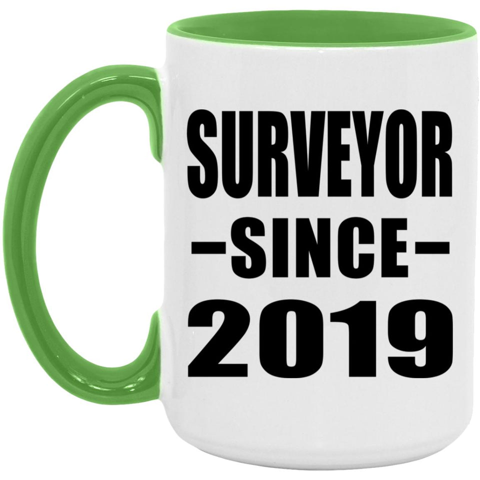 Surveyor Since 2019 - 15oz Accent Mug Green