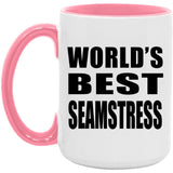 World's Best Seamstress - 15oz Accent Mug Pink