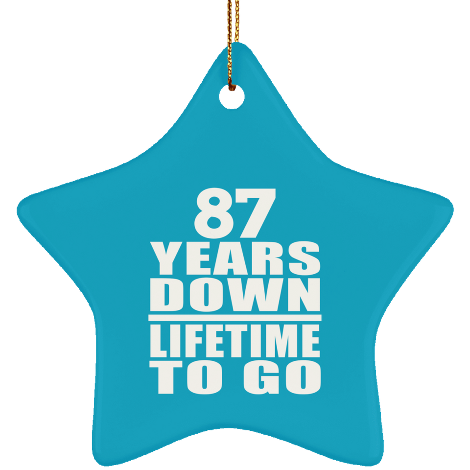 87th Anniversary 87 Years Down Lifetime To Go - Star Ornament