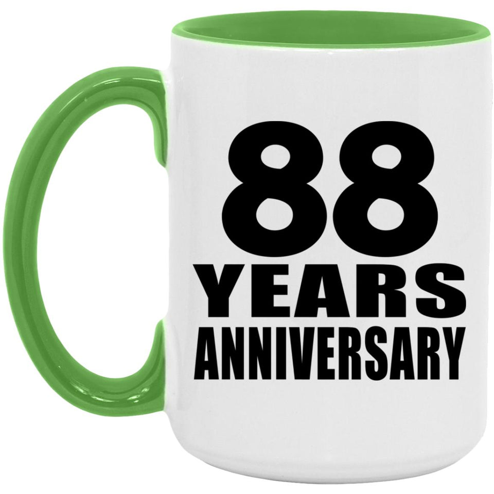 88th Anniversary 88 Years Anniversary - 15oz Accent Mug Green