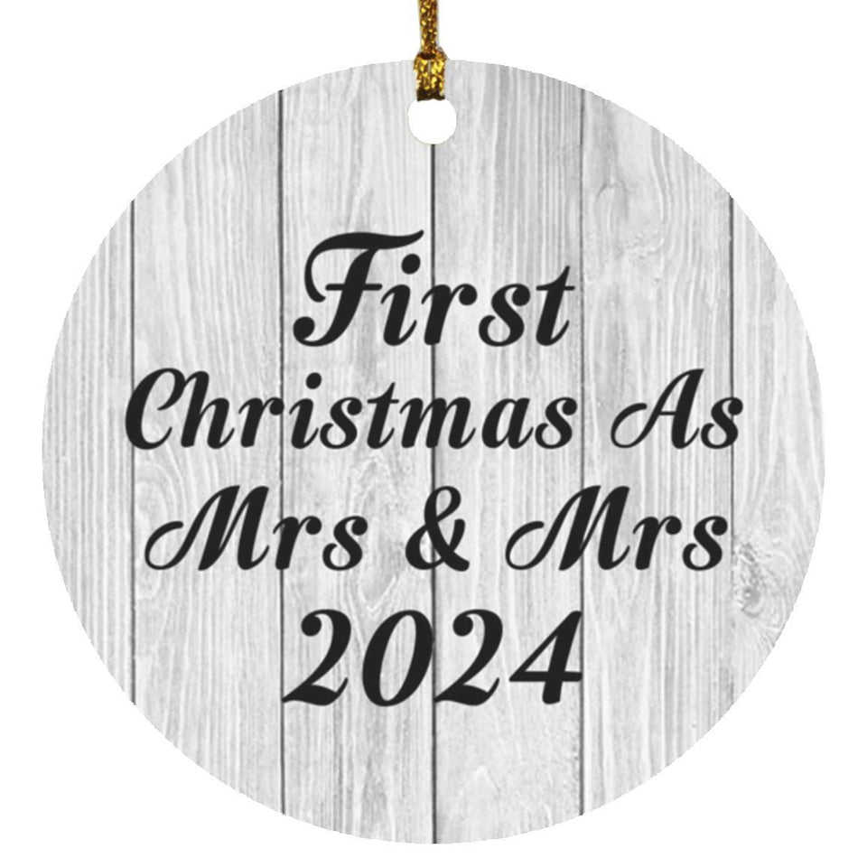 First Christmas As Mrs & Mrs 2024 - Circle Ornament F