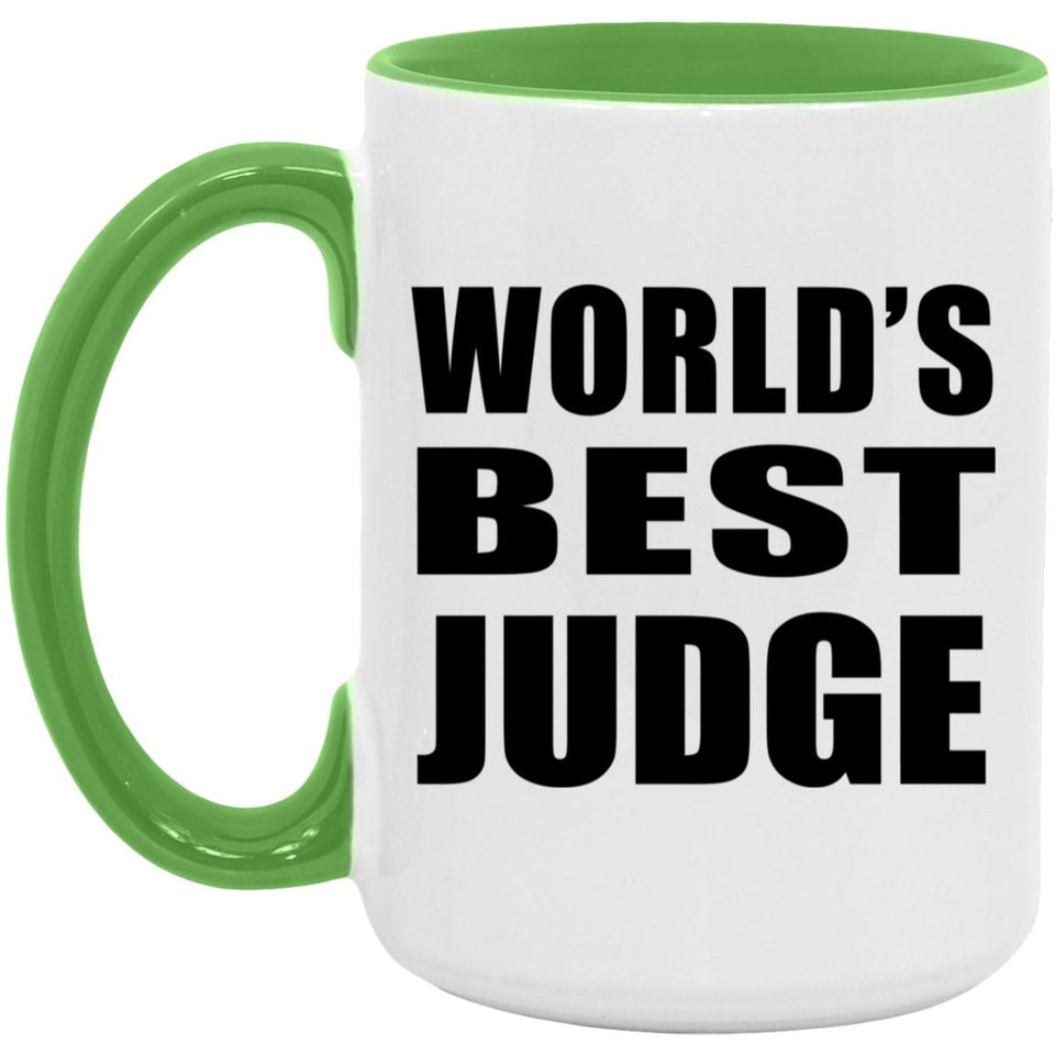 World's Best Judge - 15oz Accent Mug Green