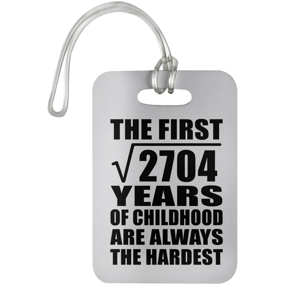 52nd Birthday Square Root of 2704 Years of Childhood - Luggage Bag Tag