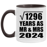 36th Anniversary Square Root of 1296 Years As Mr & Mrs 2024 - 11oz Accent Mug Black