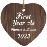 First Year As Fiancee & Fiance 2023 - Heart Ornament D
