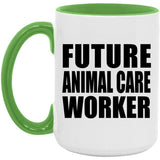Future Animal Care Worker - 15oz Accent Mug Green