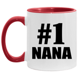 Number One #1 Nana - 11oz Accent Mug Red
