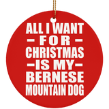 All I Want For Christmas Is My Bernese Mountain Dog - Circle Ornament