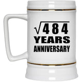 22nd Anniversary Square Root of 484 Years Anniversary - Beer Stein