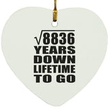 94th Anniversary Square Root of 8836 Years Lifetime To Go - Heart Ornament