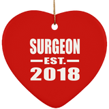Surgeon Established EST. 2018 - Heart Ornament