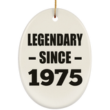 49th Birthday Legendary Since 1975 - Oval Ornament