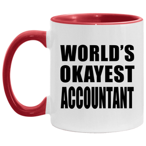World's Okayest Accountant - 11oz Accent Mug Red