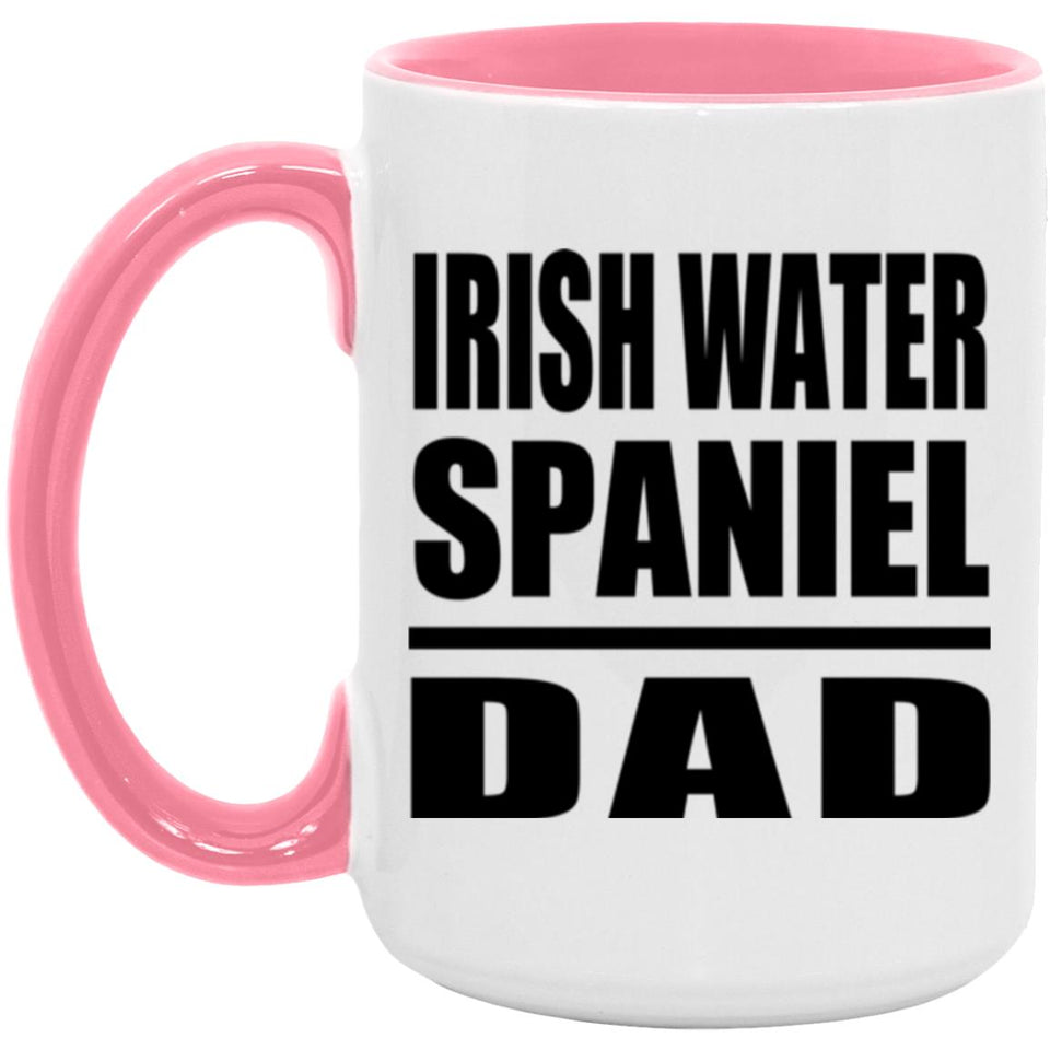 Irish Water Spaniel Dad - 15oz Accent Mug Pink