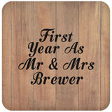 First Year As Mr & Mrs Brewer - Drink Coaster C
