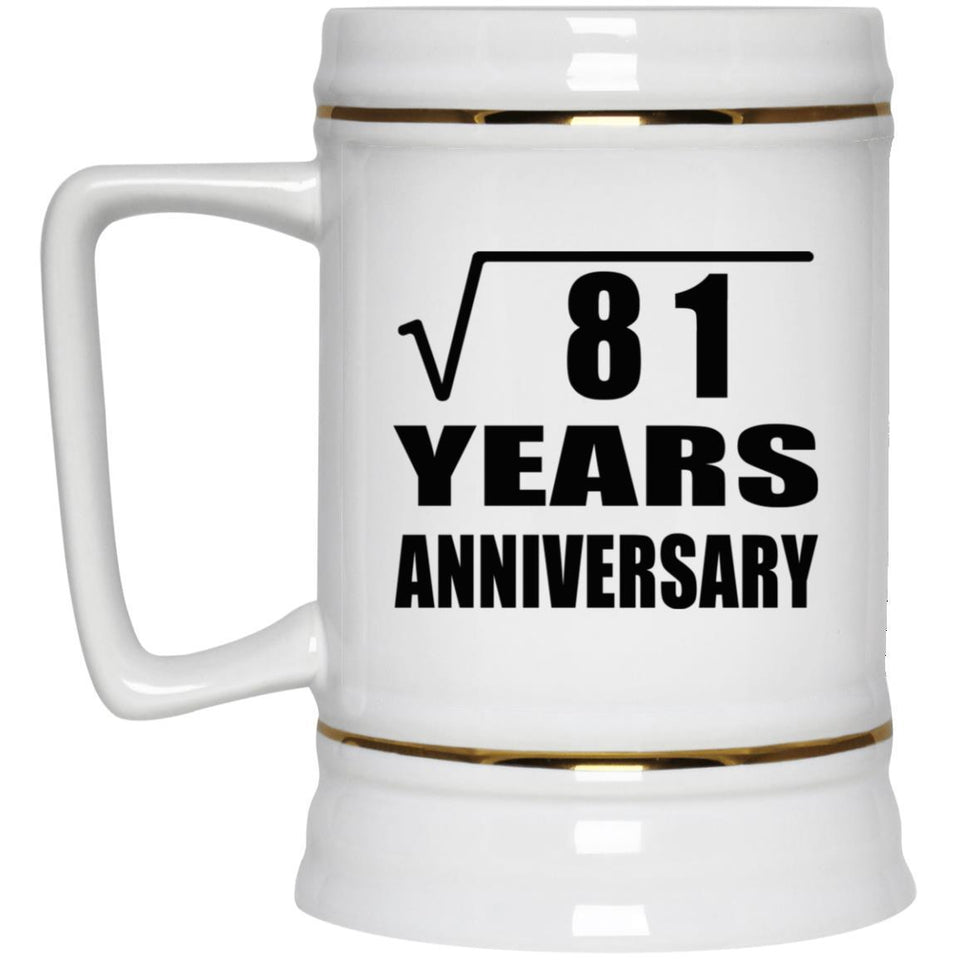 9th Anniversary Square Root of 81 Years Anniversary - Beer Stein