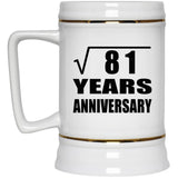 9th Anniversary Square Root of 81 Years Anniversary - Beer Stein