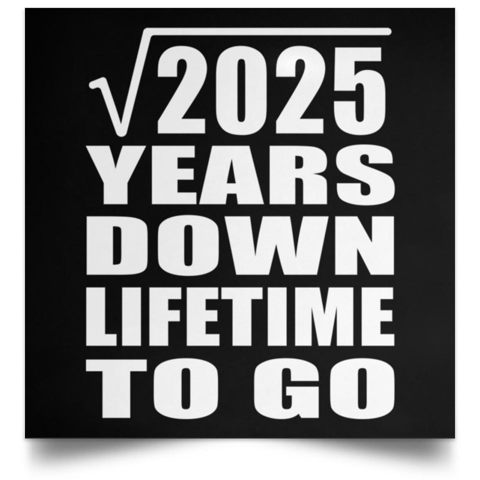 45th Anniversary Square Root of 2025 Years Lifetime To Go - Poster Square