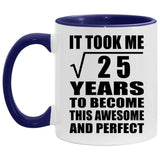 5th Birthday Took Square Root of 25 Years To Awesome - 11oz Accent Mug Purple